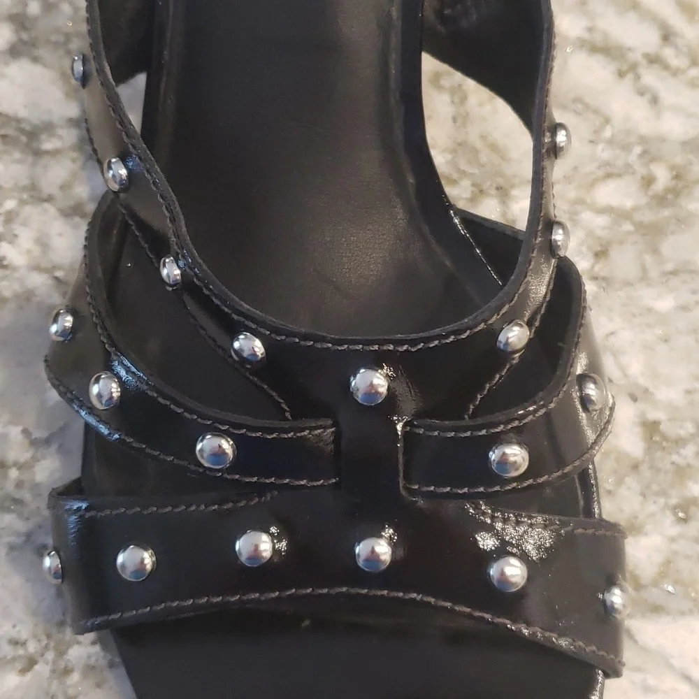 Ecco slide sandal style Osaka Black Patent